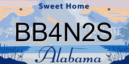 BB4N2S Alabama License Plate