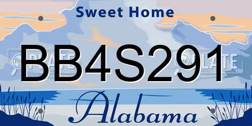 BB4S291 Alabama License Plate