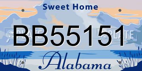 BB55151 Alabama License Plate