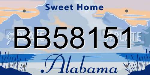 BB58151 Alabama License Plate