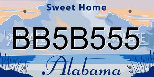BB5B555 Alabama License Plate