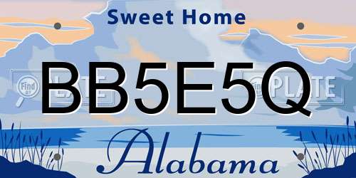 BB5E5Q Alabama License Plate