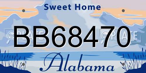 BB68470 Alabama License Plate