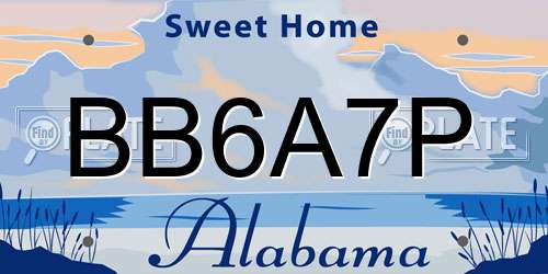 BB6A7P Alabama License Plate
