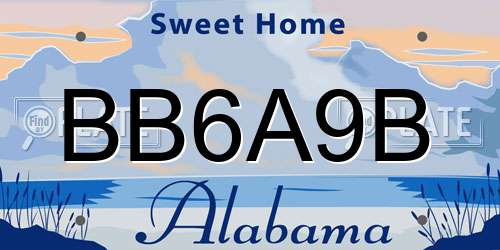 BB6A9B Alabama License Plate