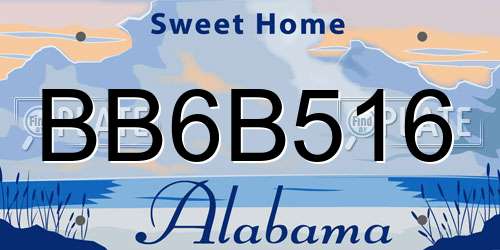 BB6B516 Alabama License Plate