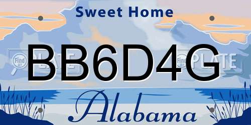BB6D4G Alabama License Plate