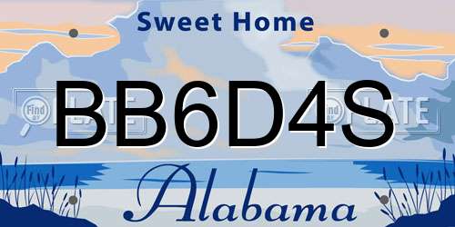 BB6D4S Alabama License Plate