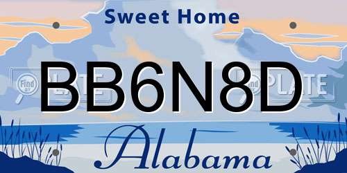 BB6N8D Alabama License Plate
