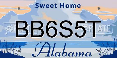 BB6S5T Alabama License Plate