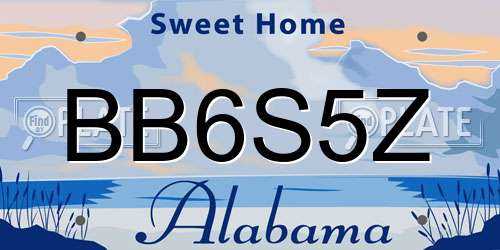 BB6S5Z Alabama License Plate