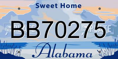 BB70275 Alabama License Plate
