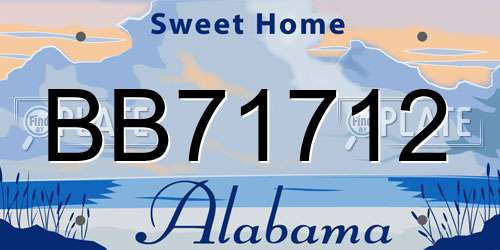 BB71712 Alabama License Plate