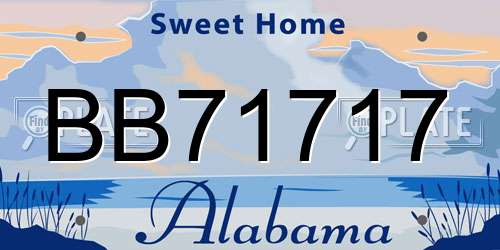 BB71717 Alabama License Plate
