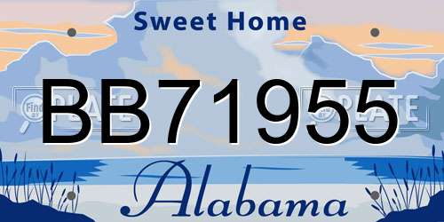 BB71955 Alabama License Plate