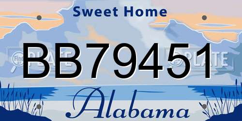 BB79451 Alabama License Plate