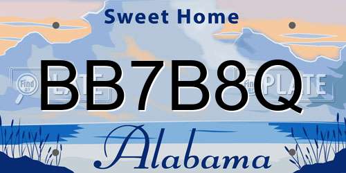 BB7B8Q Alabama License Plate