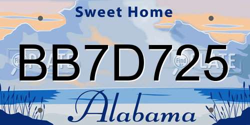 BB7D725 Alabama License Plate