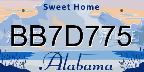 BB7D775 Alabama License Plate