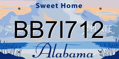 BB7I712 Alabama License Plate
