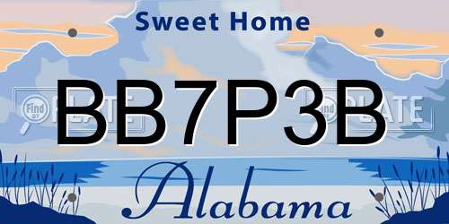 BB7P3B Alabama License Plate