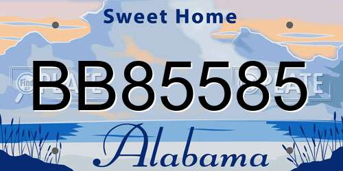 BB85585 Alabama License Plate