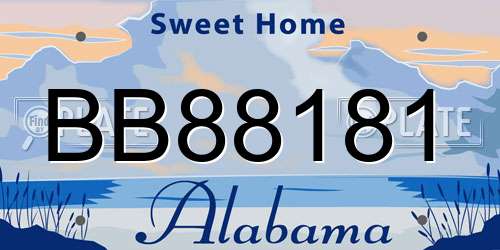 BB88181 Alabama License Plate