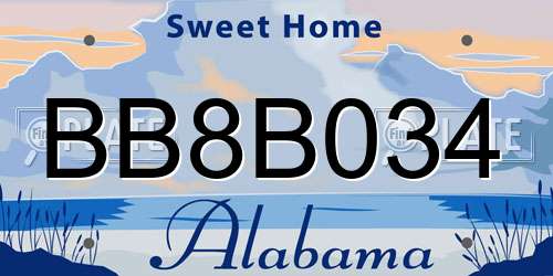 BB8B034 Alabama License Plate