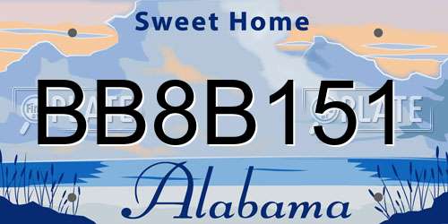 BB8B151 Alabama License Plate