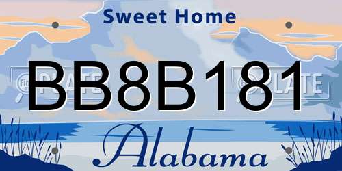 BB8B181 Alabama License Plate