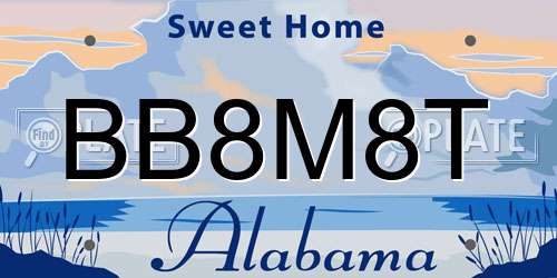 BB8M8T Alabama License Plate