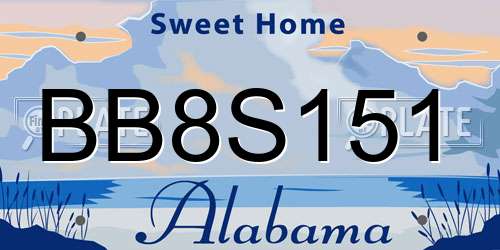 BB8S151 Alabama License Plate