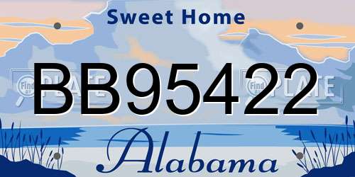 BB95422 Alabama License Plate