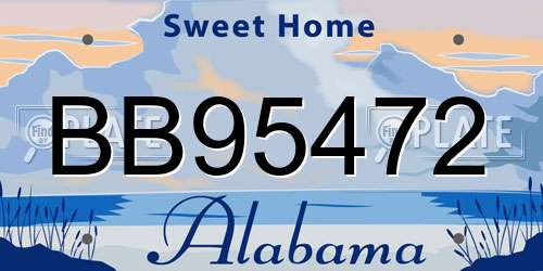 BB95472 Alabama License Plate