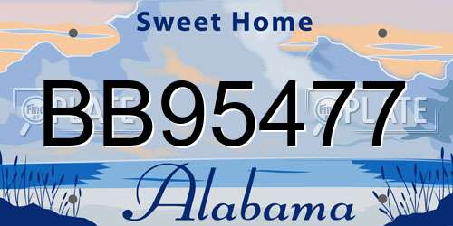 BB95477 Alabama License Plate