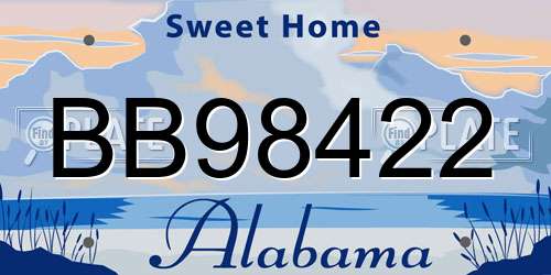 BB98422 Alabama License Plate