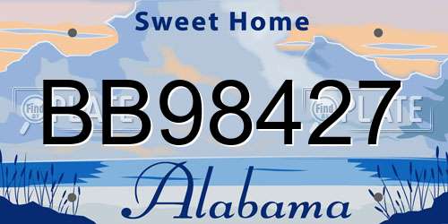 BB98427 Alabama License Plate