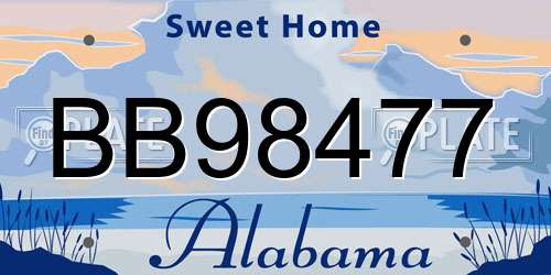 BB98477 Alabama License Plate