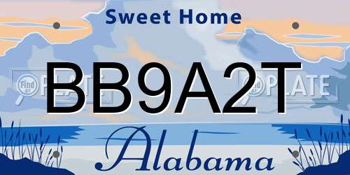 BB9A2T Alabama License Plate
