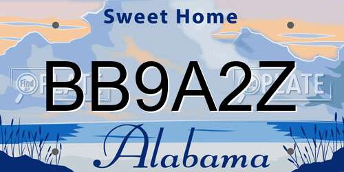 BB9A2Z Alabama License Plate