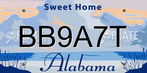 BB9A7T Alabama License Plate