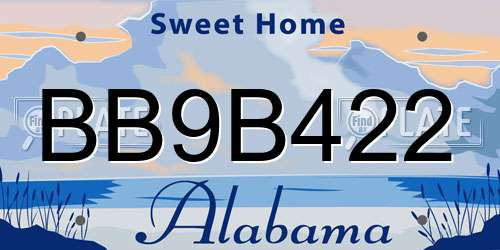 BB9B422 Alabama License Plate