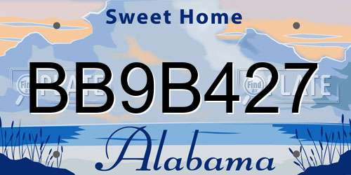 BB9B427 Alabama License Plate