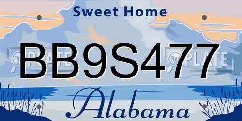 BB9S477 Alabama License Plate