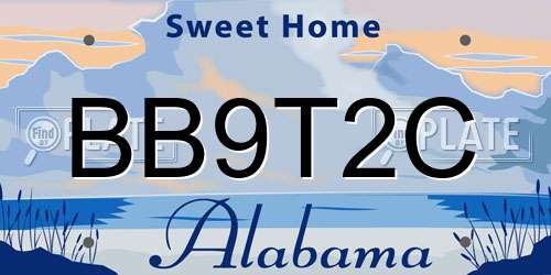 BB9T2C Alabama License Plate