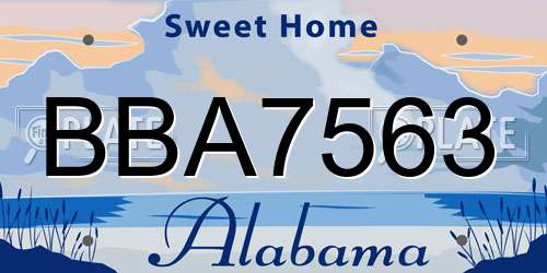 BBA7563 Alabama License Plate