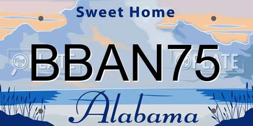 BBAN75 Alabama License Plate