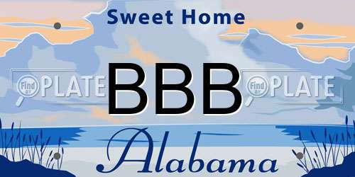 BBB Alabama License Plate
