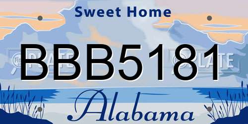BBB5181 Alabama License Plate