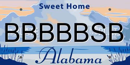 BBBBBSB Alabama License Plate